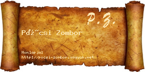 Pócsi Zombor névjegykártya